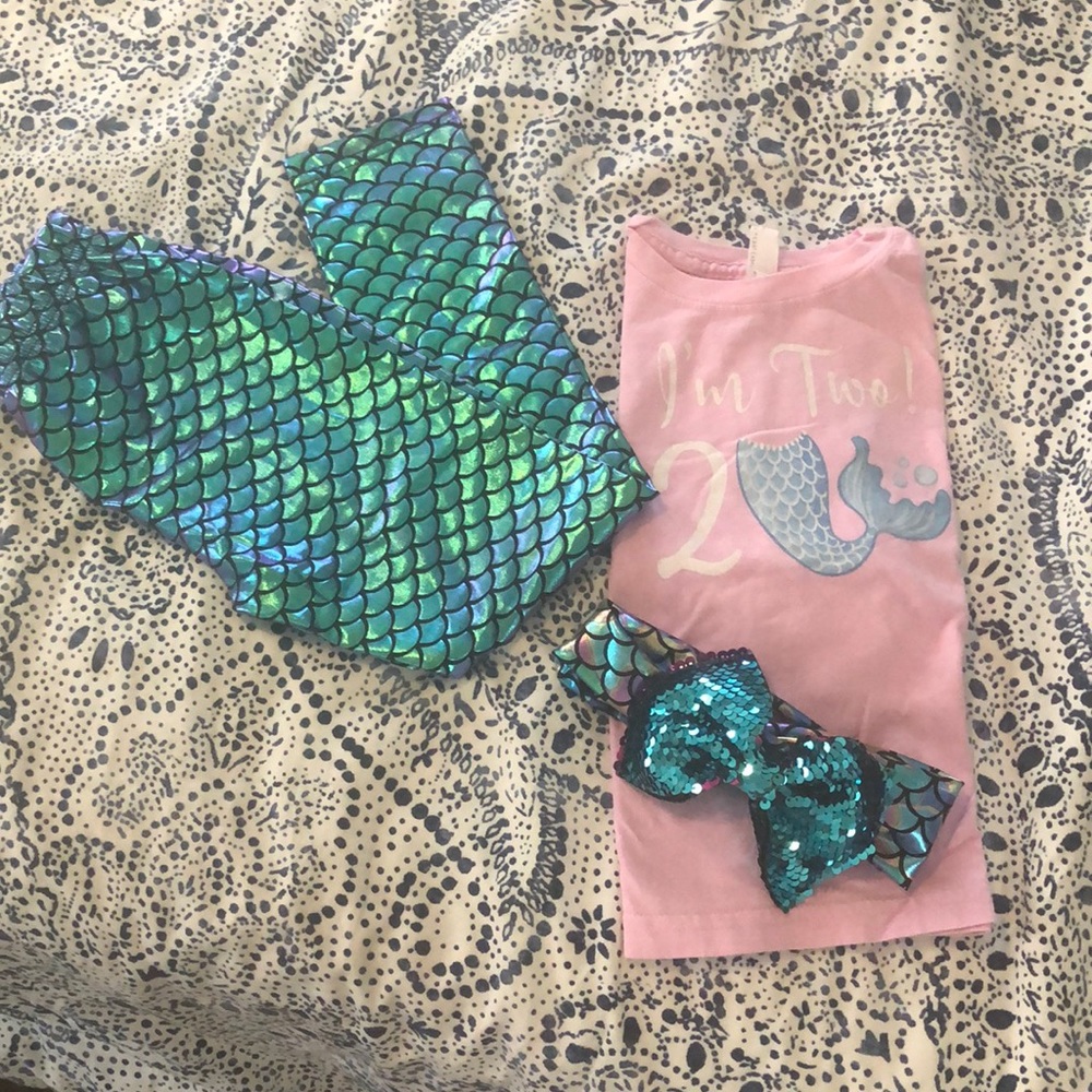 I’m Two! mermaid long sleeve w/ pants & bow